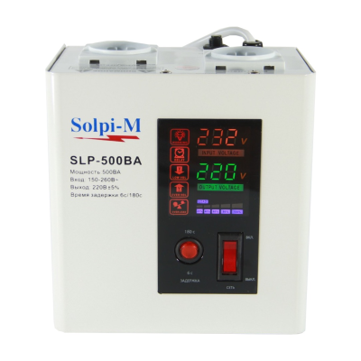 Стабилизатор напряжения Solpi-M SLP-500BA (метал. корпус) NEW
