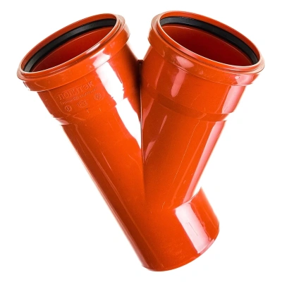 Тройник канализационный D-110/110 (45 град.) (наружная) ПОЛИТЭК (25)