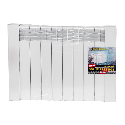 Радиатор биметаллический SOLUR PRESTIGE B-500 500/80 /10 СЕКЦИЙ / (190 Вт./секц.)