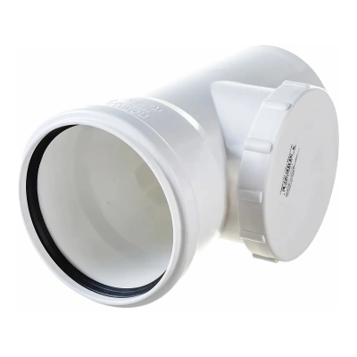 Ревизия ПП бесшумная белая с крышкой D-110 ПОЛИТЭК (40)