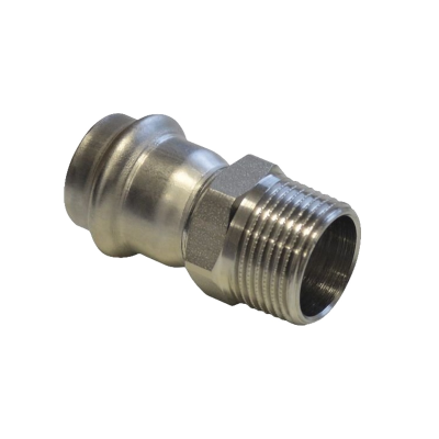 Пресс-фитинг из нержавеющей стали с наружной резьбой  28mm*3/4 TIM (80/5) Пресс-фитинг из нержавеющей стали с наружной резьбой  28mm*3/4 TIM (80/5)