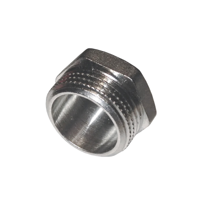 Заглушка наруж. резьба 1/2" латунь никель LD (240)