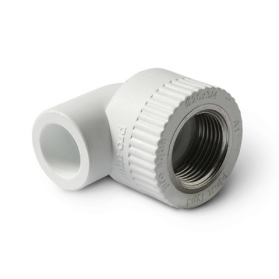 PP-R Угольник комбинированный ВР Белый 20-1/2 PRO AQUA (150/10)