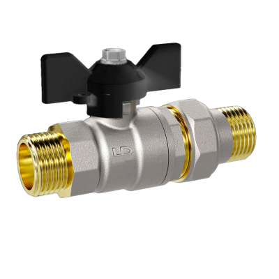 Кран шаровой с американкой полнопроходной нар. резьба (бабочка) LD Pride 3/4" (8)