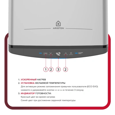 Водонагреватель электрический Ariston ABSE VLS PRO PW  30 (1,5+1 кВт, 2 ТЭНа, плоский, покр. Ag+)