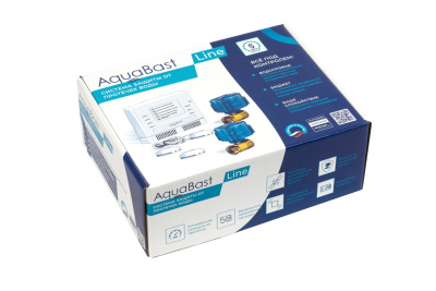 Комплект защиты от протечки воды AquaBast Line Коттедж 1/2” (1 кран 3 провод. датчика) (Р-О)