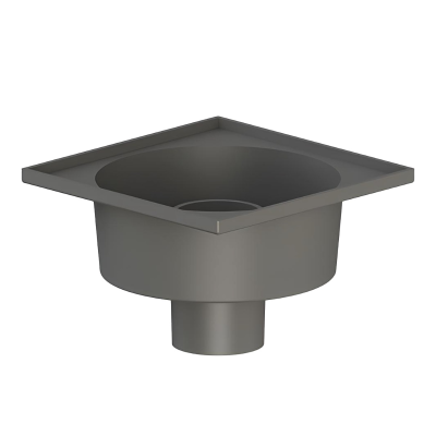 Трап ПП вертикальный с сухим затвором поплавковым D50 решетка нерж. сталь 150х150 Татполимер (40)