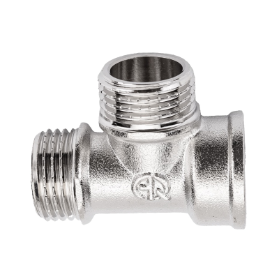 Тройник внутр. резьба/ нар. резьба/ нар. резьба 1"х1"х1" никелированный AQUALINK (30/10)