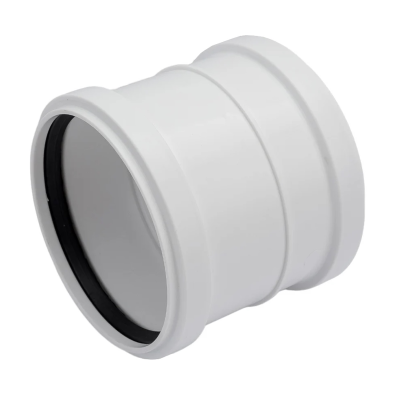 Муфта двухраструбная ПП канализационная бесшумная белая D 110 ПОЛИТЭК (90)