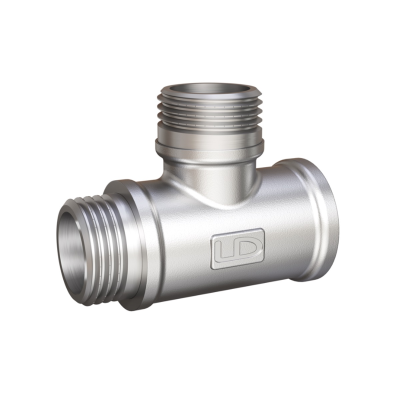 Тройник внутр. резьба/ нар. резьба/ нар. резьба 1/2"х1/2"х1/2" латунь никель LD (36)