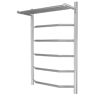 Полотенцесушитель Прага (с полкой) 1/2" вн. рез. 400х700 (5 перекл.) нерж.