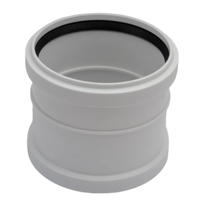 Муфта двухраструбная ПП канализационная бесшумная белая D 110 ПОЛИТЭК (90)