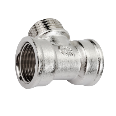 Тройник внутр. резьба/ нар. резьба/ внутр. резьба 3/4"х3/4"х3/4" никелированный AQUALINK (10/80)