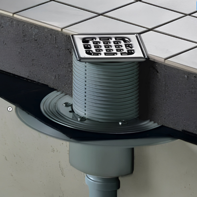 Трап ПП вертикальный D50 с сухим затвором 100*100 TIM (4/1)