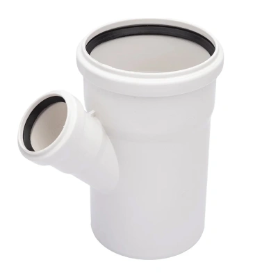 Тройник ПП канализационный бесшумный белый D-110/50 (45 град.) ПОЛИТЭК (50)