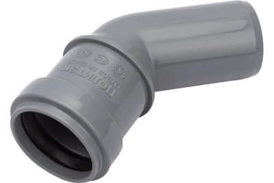 Отвод ПП канализационный D 32 (45 град.) ПОЛИТЭК (60)