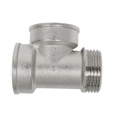 Тройник внутр. резьба/ внутр. резьба/ нар. резьба 1/2"х1/2"х1/2" никелированный AQUALINK (120/10)