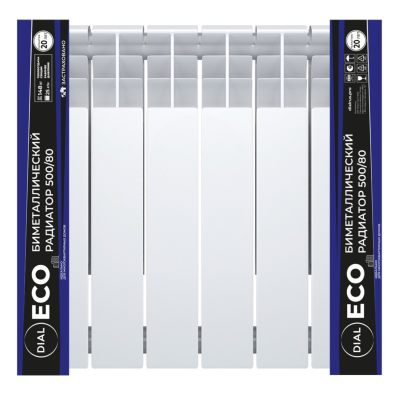 Радиатор биметаллический DIAL ECO 500/80 / 6 СЕКЦИЙ /