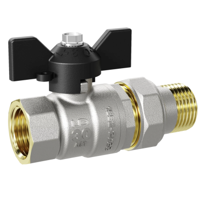 Кран шаровой с американкой полнопроходной (бабочка) LD Pride 1/2" (19)
