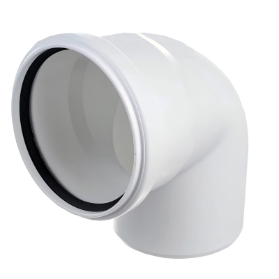 Отвод ПП канализационный бесшумный белый D 50 (90 град.) ПОЛИТЭК (100)