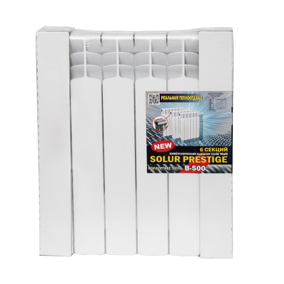 Радиатор биметаллический SOLUR PRESTIGE B-500 500/80 / 6 СЕКЦИЙ / (190 Вт./секц.)