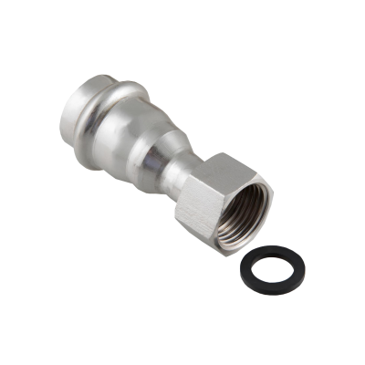 Пресс-фитинг из нержавеющей стали с накидной гайкой 28mm*3/4 TIM (60/5)
