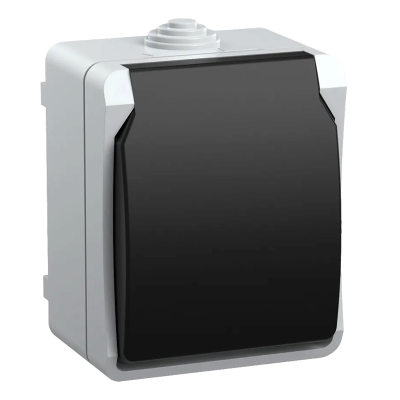 Розетка наружная с заземлением с крышкой ФОРС IP54, IEK