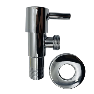 Кран угловой с отражателем хромированный TIM 1/2"х1/2" (80)