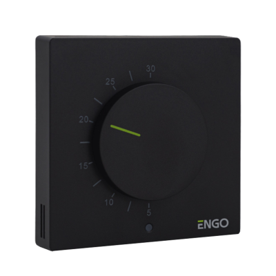 Термостат накладной ENGO Simple комнатный механический (черный)