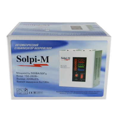 Стабилизатор напряжения Solpi-M SLP-500BA (метал. корпус) NEW