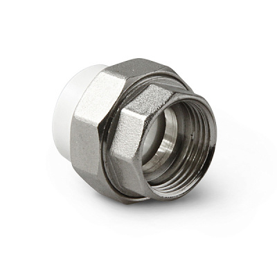 PP-R Муфта комбинированная разъемная (американка) ВР Белая 75-2.1/2 PRO AQUA (5/1)