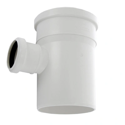 Тройник ПП канализационный бесшумный белый D-110/50 (87 град.) СИНИКОН (Р-О)