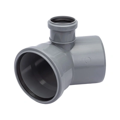 Отвод с фронтальным патрубком (выход вправо) ПП канализационный D 110/50 (45 град.) ПОЛИТЭК (45)