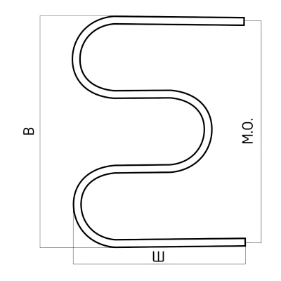 Полотенцесушитель М-образный (без полок) 1" 600х600 нерж.