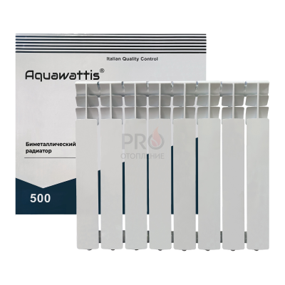 Радиатор биметаллический АQUAWATTIS 500х80 / 8 СЕКЦИЙ/