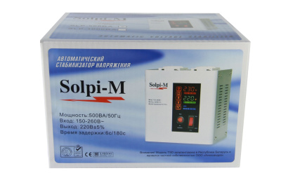 Стабилизатор напряжения Solpi-M SLP-500BA (метал. корпус) NEW