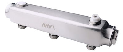 Коллектор из нержавеющей стали MVI, м\ц 100мм, 1 1/4"x1/2", 3 выхода