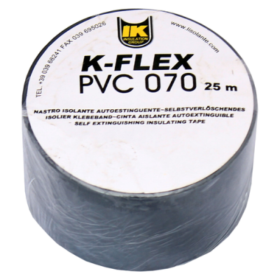 Лента для теплоизоляции черная K-FLEX 038-025 PVC 070 black 25м (24)