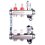 Коллектор регулируемый для теплого пола AQUALINK,1"х3/4" EK (2 выхода)