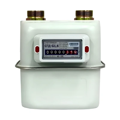 Счетчик газа Счетприбор СГД-G 1,6 межосевое 110 мм, правый 1 1/4" (СЛЕВА НАПРАВО)