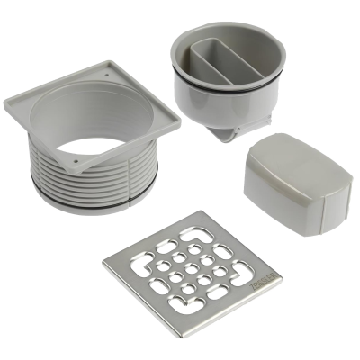 Трап ПП горизонтальный D50 с сухим затвором 150*150 TIM (4/1)