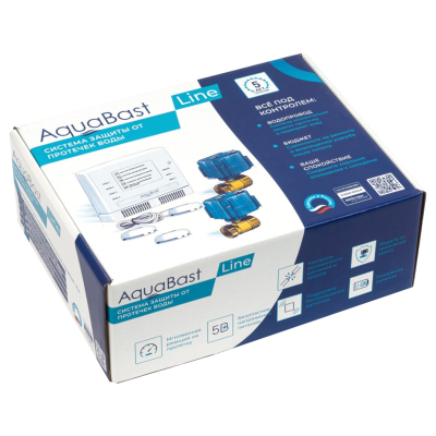 Комплект защиты от протечки воды AquaBast Line Коттедж 1/2” (1 кран 3 провод. датчика) (Р-О)