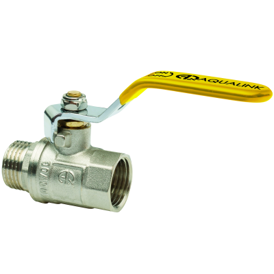 Кран шаровой для ГАЗА муфта/резьба (рычаг) AQUALINK 1/2" (120/10)