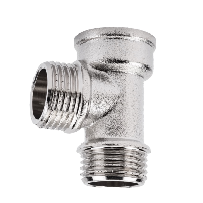 Тройник внутр. резьба/ нар. резьба/ нар. резьба 1/2"х1/2"х1/2" никелированный AQUALINK (120/10)