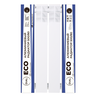 Радиатор алюминиевый DIAL ECO 500/80 / 4 СЕКЦИЙ /
