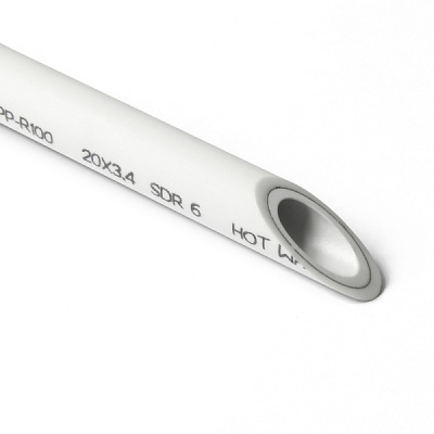 PP-R Труба армированная фольгой в центре DUO SDR 6 PN25 Белая 40 PRO AQUA (32/4)
