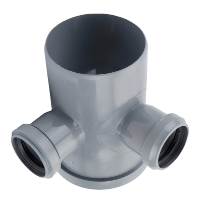 Крестовина канализационная 2-х плоскостная D-110/50/50 (90 град.) ПОЛИТЭК (30)