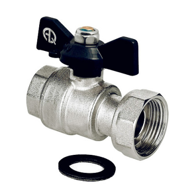 Кран шаровой с гайкой накидной полнопроходной (бабочка) AQUALINK 1/2"
