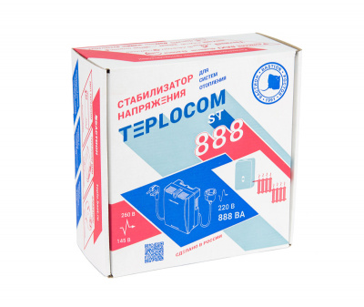 Стабилизатор напряжения TEPLOCOM ST – 888 (пластиковый корпус, настенное исполнение)