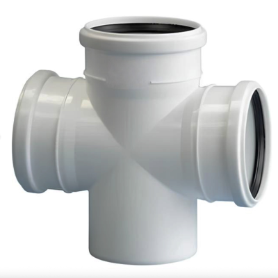 Крестовина канализационная одноплоскостная бесшумная белая D-110/110/110 (90 град.) ПОЛИТЭК (20)
